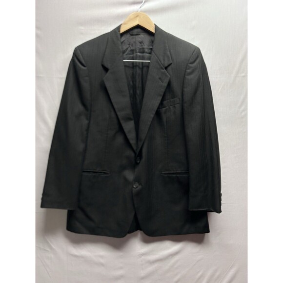 Oleg Cassini Men’s 38R? Pants 43 Waist Black Pinstripe Suit - Picture 2 of 15